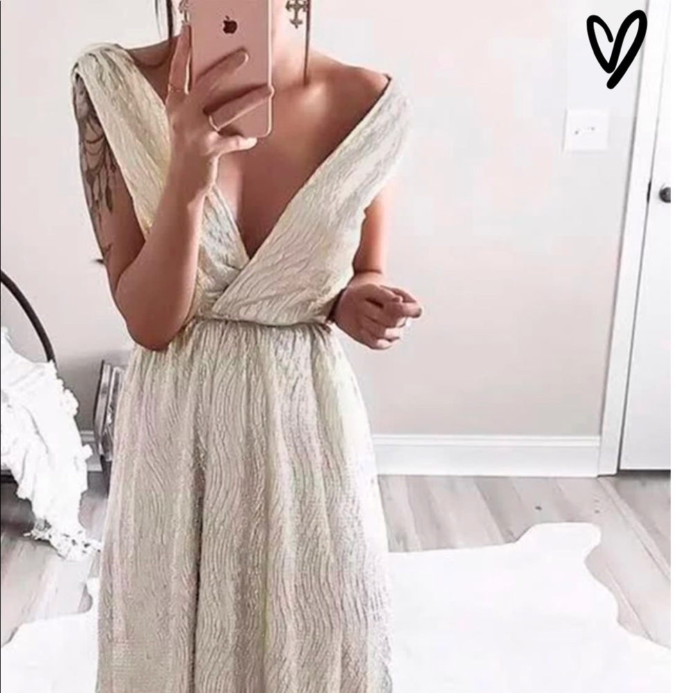 Lulus Gold Maxi Dress